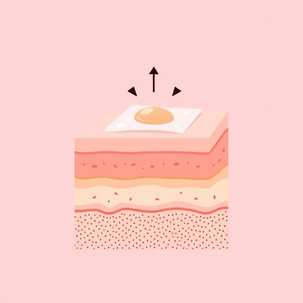 Illustration scientifique du fonctionnement du patch hydrocolloïde
